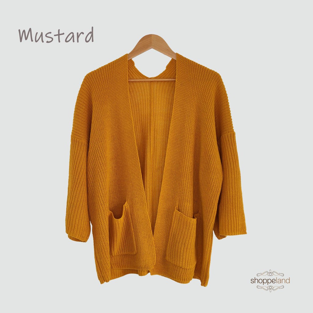 CARDIGAN RAJUT LAVELLA OVERSIZE-Mustard