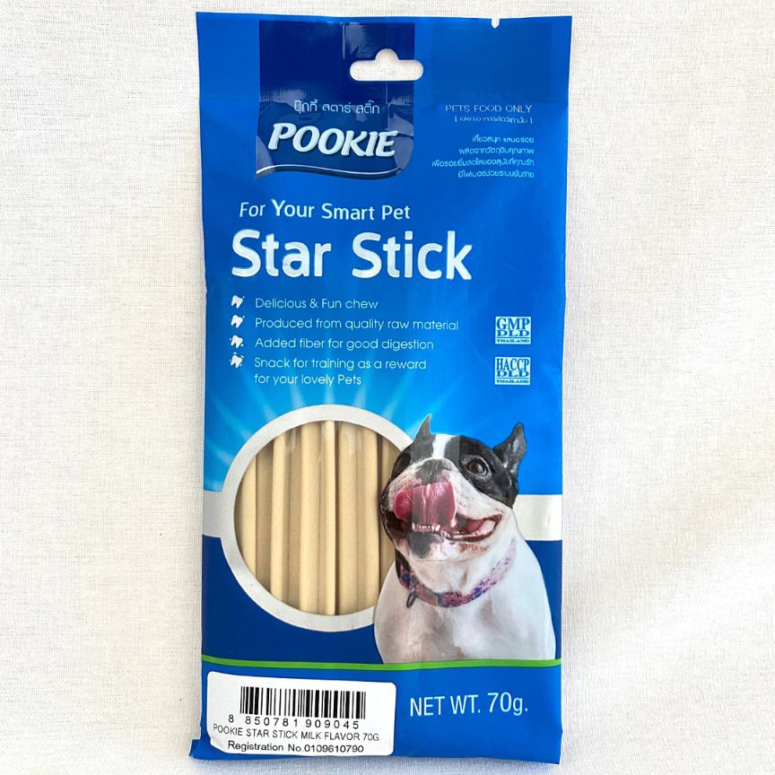 

POOKIE Snack Anjing Dental STAR Stick Milk 70g