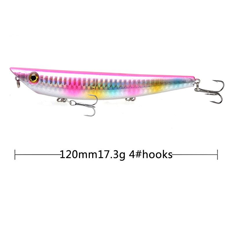 1pc Umpan Pancing Apung Bentuk Ikan 12cm / 17.3g Dengan Kail Untuk Ikan Bass Laut