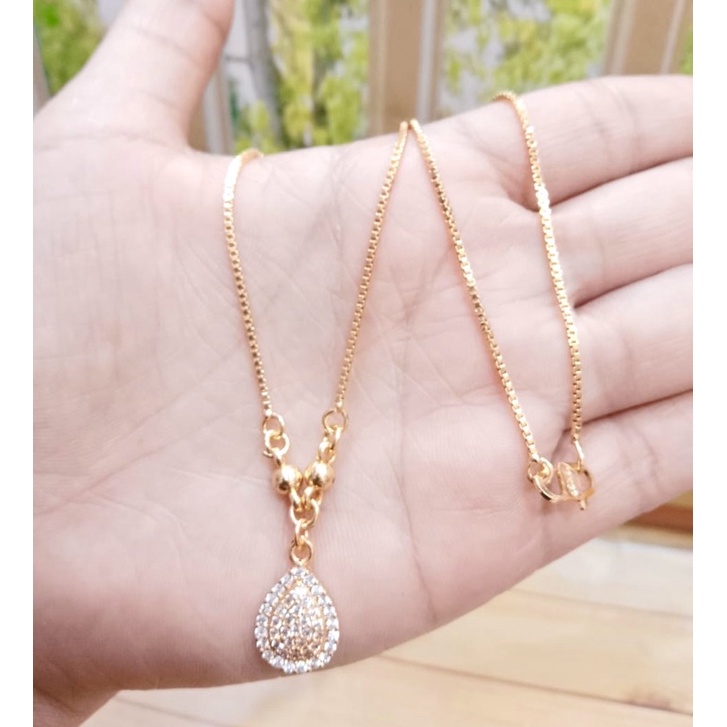 Kalung wanita ful permata lapis emas yaxiya xuping