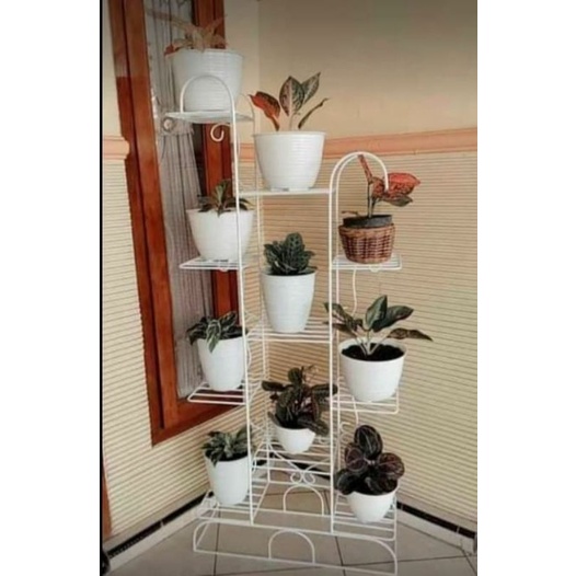 Rak bunga besi 10 susun