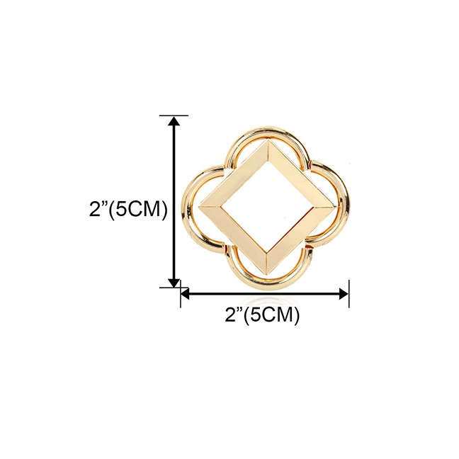 LRC Anting Tusuk Fashion Golden Geometric Alloy Flower Hollow Earrings K44433