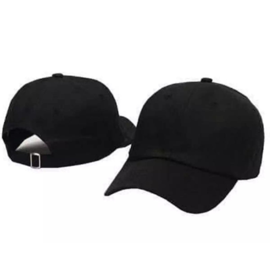 Hitam polos/ Topi Baseball Unisex/ topi Pria Wanita/ Topi Snapback Hitam polos New Promoo