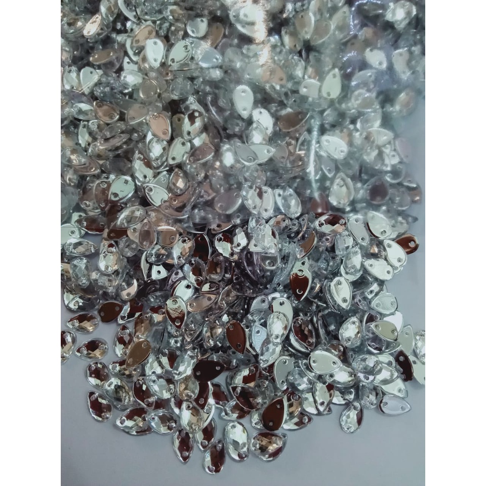 DIAMOND/PERMATA KACA AKRILIK BENTUK TETES ECER *E21 4*