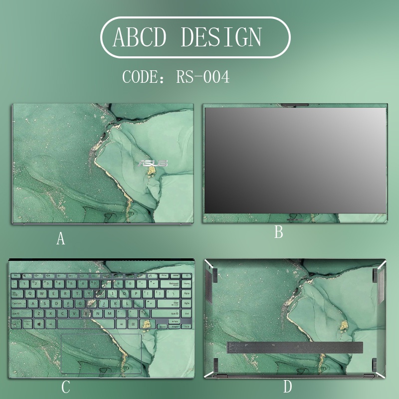 4pcs Stiker Pelindung Laptop Motif Print Marmer ABCD 14 &quot;Untuk ACER ASPIRE 3 ASPIRE 5 A514 A514-53 A514-54