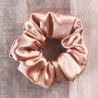 SCRUNCHIE ROSE GOLD SILK 100% SELEMBUT SUTRA BY SV AKSESORIS RAMBUT KARET RAMBUT CEPOL SCRUNCHIE