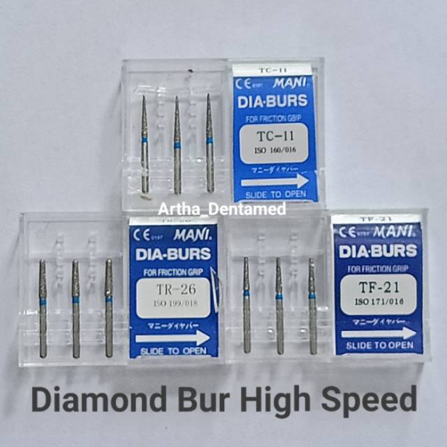 DENTAL DIAMOND BUR FISSURE 3 PCS