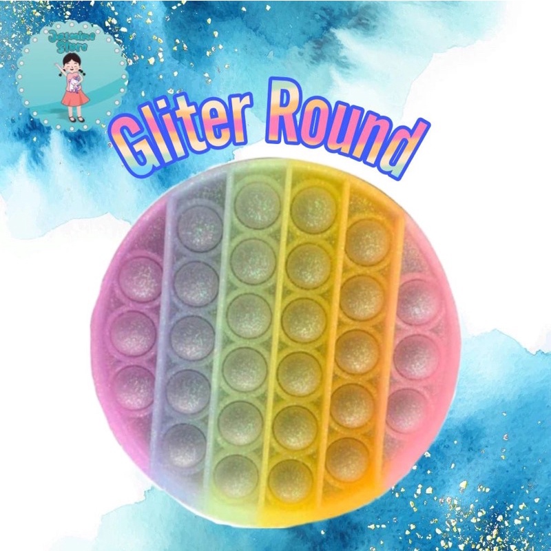 Ready Pop It Rainbow Murah/Fidget Pop It Rainbow Free Kelereng/Free Bonus-Gliter Round