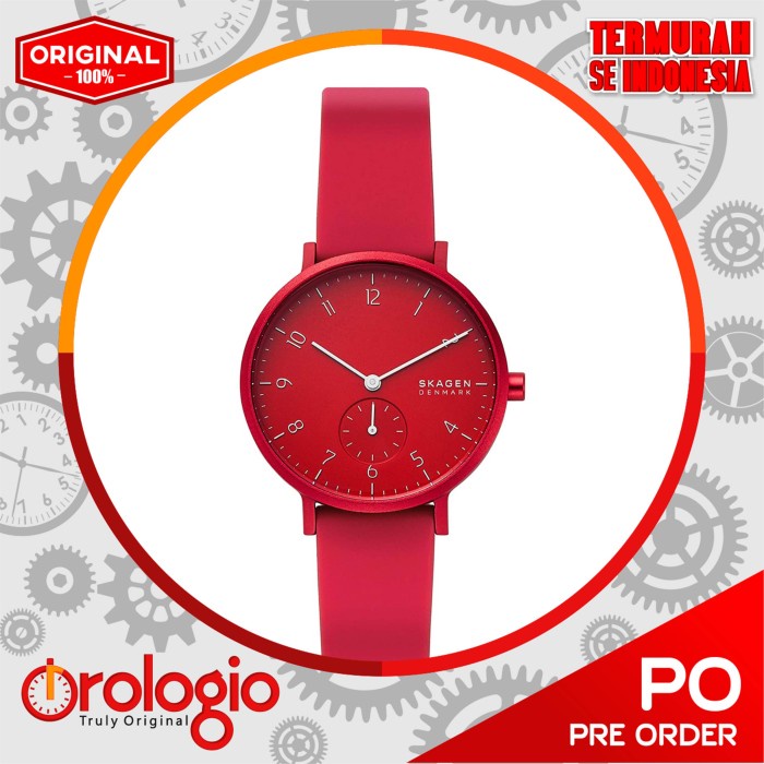 Skagen Aaren Colored Silicone Quartz Minimalistic 36mm Watch SKW2765