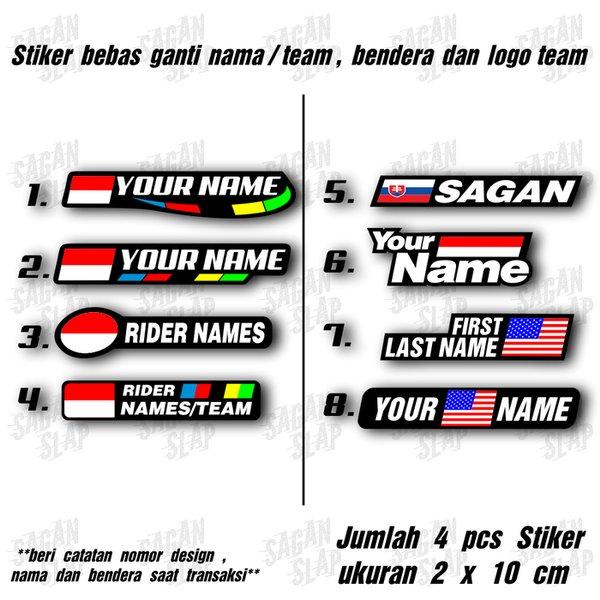 Ready Stock Stiker Nama Bendera Logo Flag Name Decal Sticker Team Toko Sepeda Ost Pasti Ready