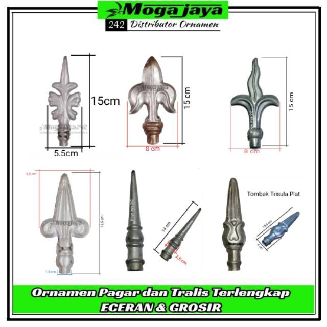 Pengaman Tombak pintu pagar besi plat ornamen pagar tralis pintu gerbang dll