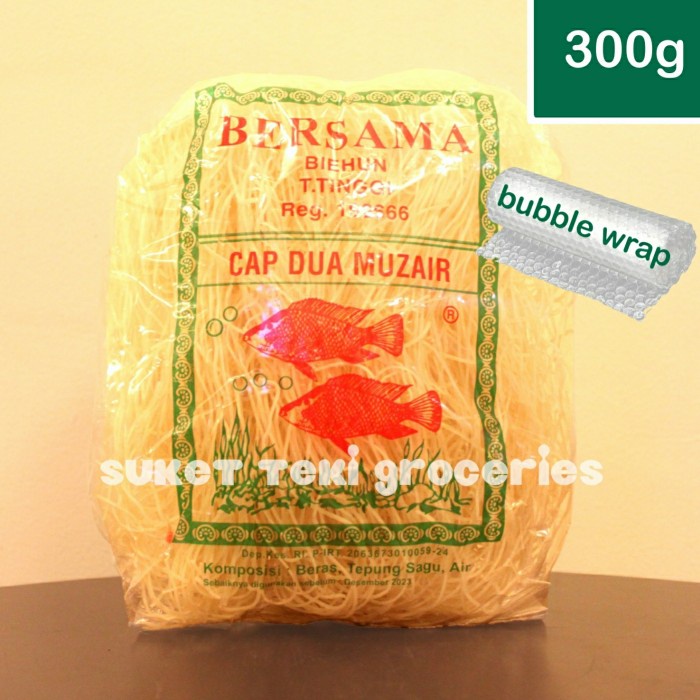 

soun-bihun- bihun dua muzair / bersama mujair medan 300gr ready grosir -bihun-soun.