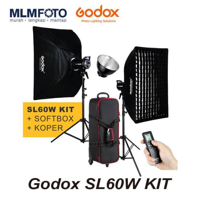 TERLARIS-PRODUK GODOX SL60W KIT C4 LED PAKETAN LED STUDIO SOFTBOX WITH GRID DAN TAS