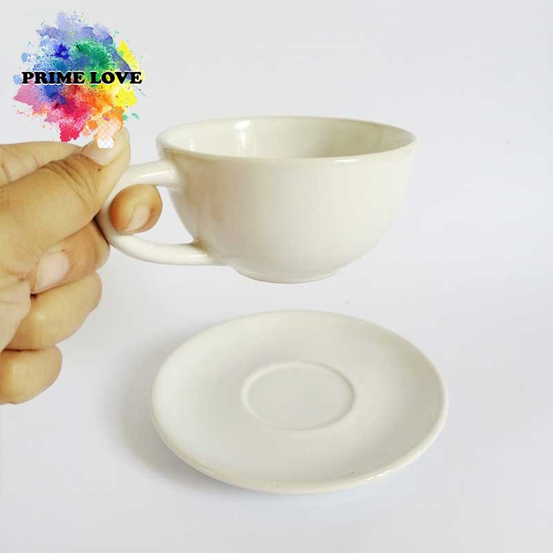 Cangkir Keramik Putih Set Perlengkapan Cafe Cangkir Tea Cup - CS180