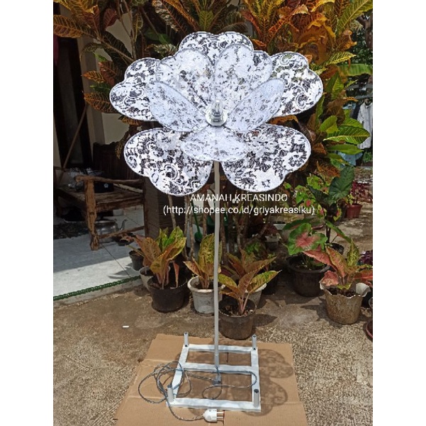 (PAKET LENGKAP) STANDING BUNGA LAMPU HIAS DEKORASI PELAMINAN