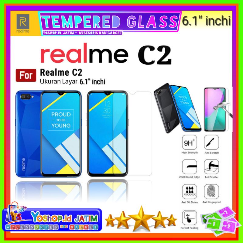 Tempered Glass TG Realme C2 (6.1"inchi)