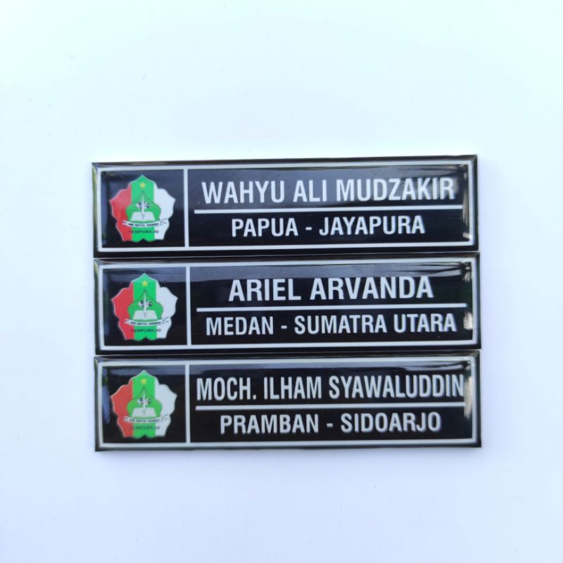 NAME TAG AKRILIK PAPAN NAMA NAMA DADA RESIN NAMETAG PENITI DAN MAGNET