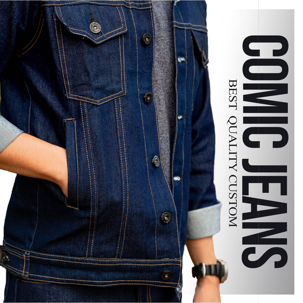 Comic Jeans - Jaket indigo Bulue 14oz Stretch