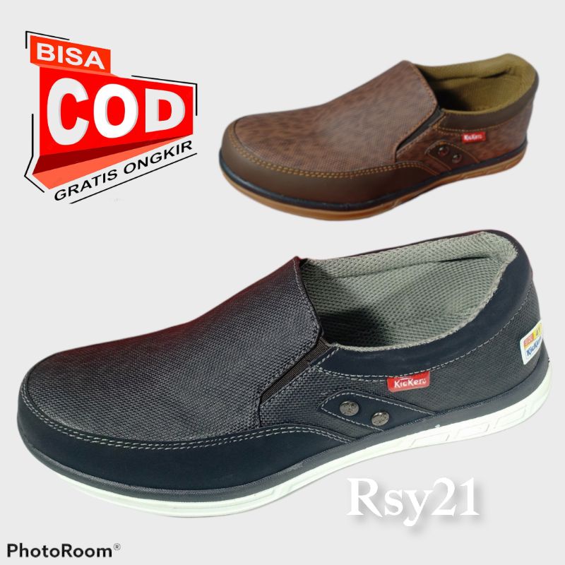 Sepatu Formal Pria Original Casual Slip On Santai Kerja