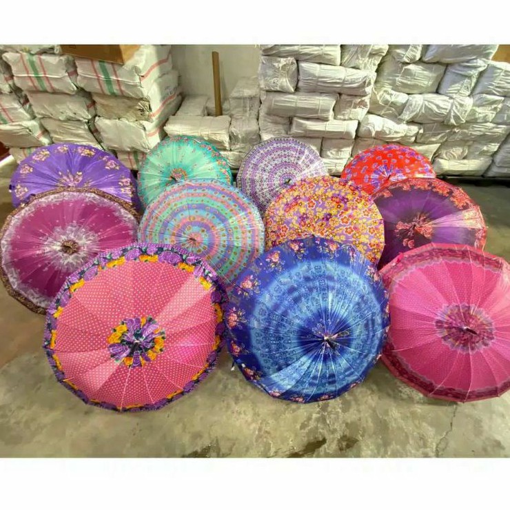 

(free bubble wrap) payung satin 16 jari motif bahan saten