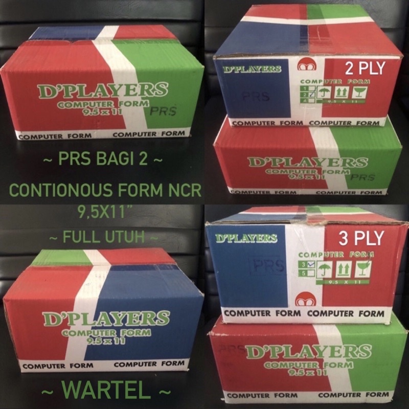 

Continous Form 9,5x11” K3 Full - PRS - Wartel - Bagi 2 NCR Rangkap 3 Ply - Kertas Komputer