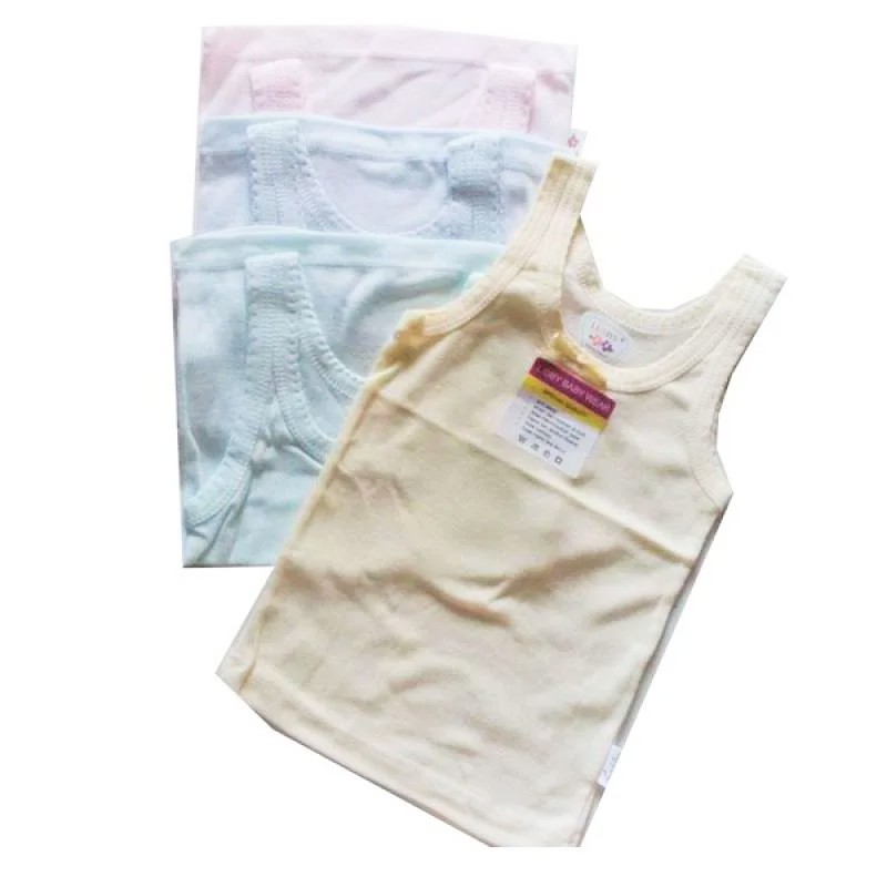 Kaos Singlet Bayi Dalaman Anak 9 - 24 Bulan Libby Polos Pita Anak Kecil Warna