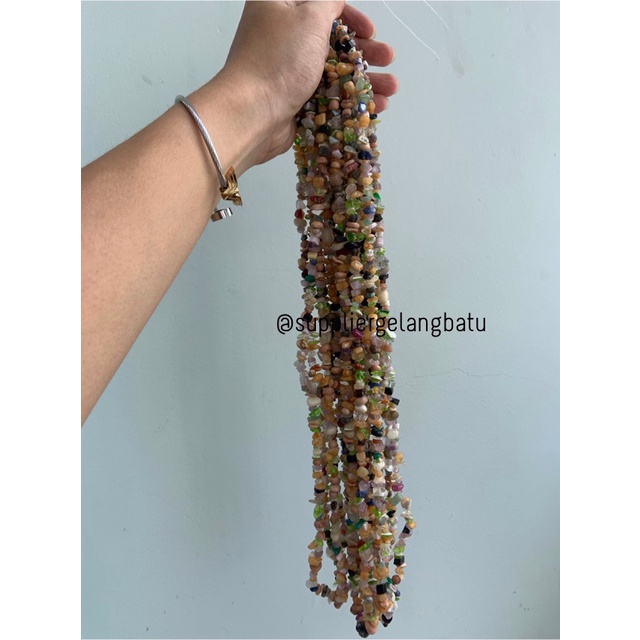 kerikil batu akik PANCAWARNA 1cm bahan gelang kalung campur ekslusif bahan kalung gelang anting strap mask kerajinan tangan craft citayam fashion week etink vintage elegan bali