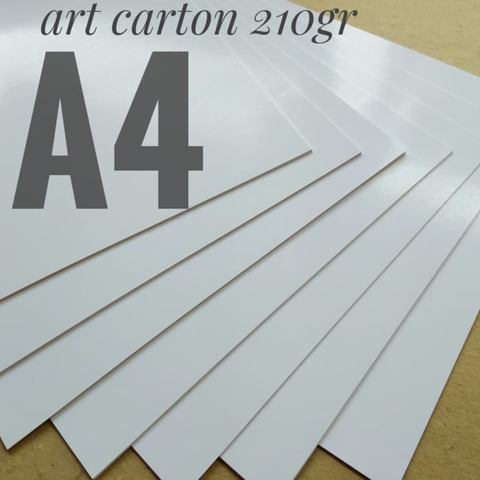 

Kertas Art Carton 210 Gsm Uk A4. 21 cm X 29.7 cm (isi 100 lembar)
