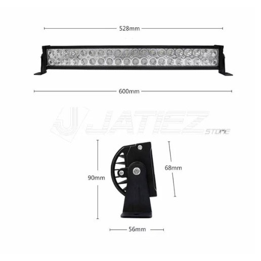 Lampu LED Bar Offroad 120w 55cm Jeep JK Wrangler Jimmy Pajero Fortuner Triton Navara Hilux LED