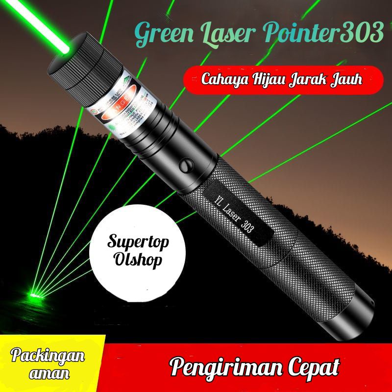 GREEN LASER POINTER 303 / Green laser batrai cas / Green laser murah ⭐ Supertop ⭐