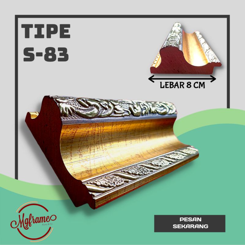 BATANGAN PIGURA TYPE S 83 PANJANG 3 M//LIS PLAVON// LIS PVC //LIS PROFIL