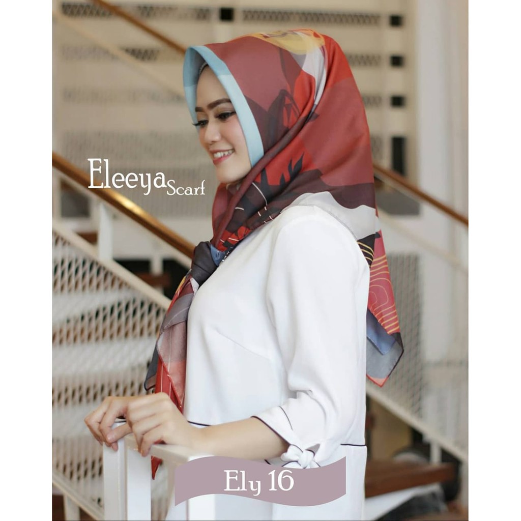 HIJAB SEGIEMPAT MOTIF  ELY 16 || Eleeyascarf