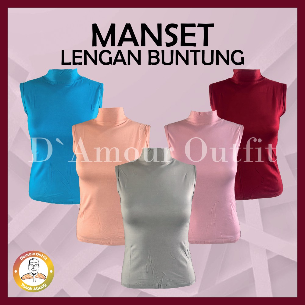 Baju Manset Tanpa Lengan Buntung Wanita Kerah Leher Turtle Neck Yukensi Polos Dalaman Perempuan Warna Kulit Bahan Rayon Spandek Kaos Daleman Inner Cewe Hijab Dewasa Anak Tangan Pendek Panjang Mangset Atasan Cewek Jumbo Big Size LD 120 140 Katun UV Premium