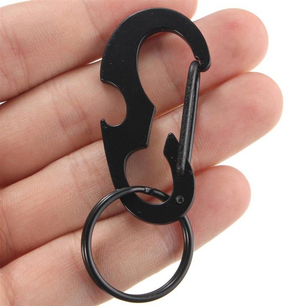 Bayar Ditempat Black Beetle EDC Carabiner Stainless Steel with Bottle Opener - XT-11