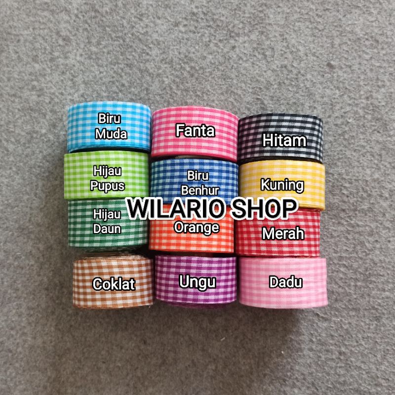 1 ROLL Pita Motif Kotak 1.5 Inch | Pita Kotak Kotak 4 cm