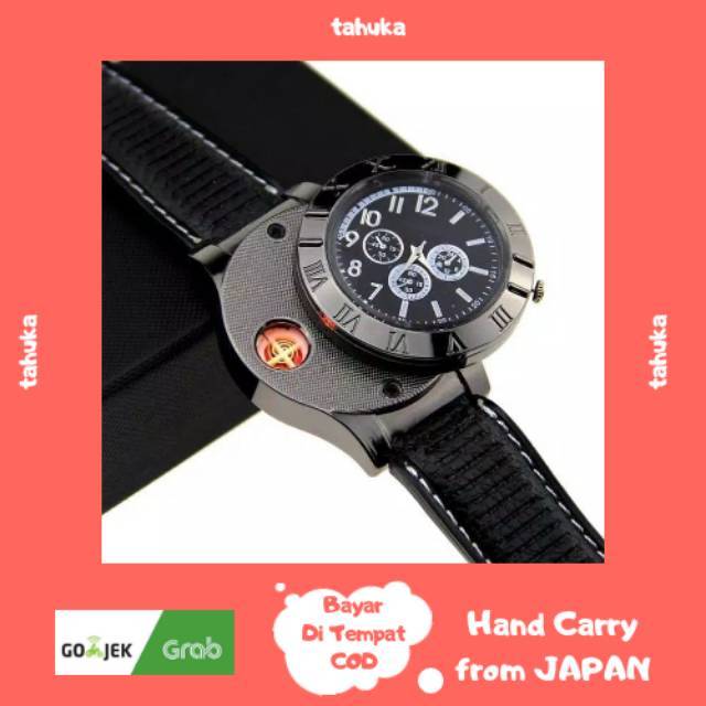 JAM TANGAN PRIA KOREK API ELEKTRIK USB HADIAH UNTUK PRIA