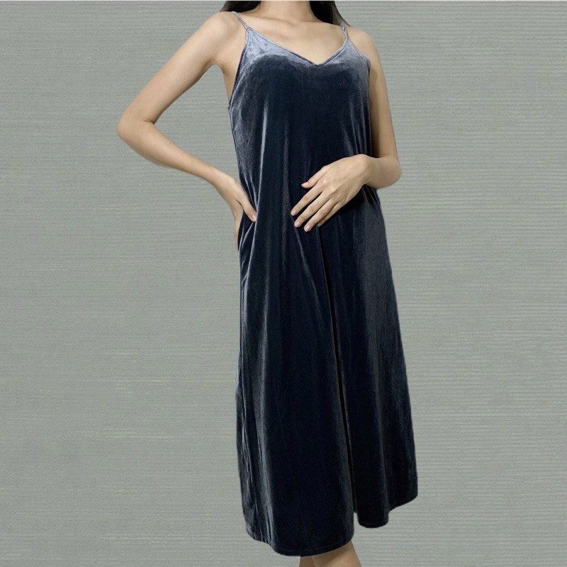 Uniqlo - Velvet  Midi Camisole Dress (Preloved)