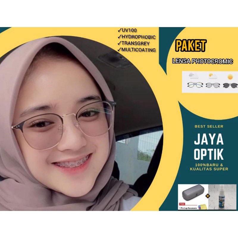 (BISA COD) kacamata kotak 1924 cowok cewek lensa photocromic