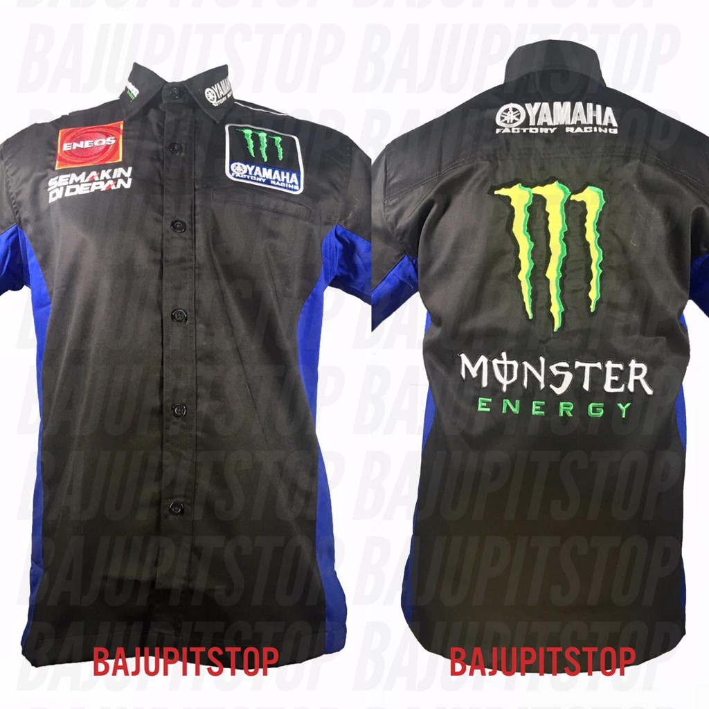 Baju Kemeja Pria MotoGP Yamaha Factory Racing Monster 2019 Kode AKD080