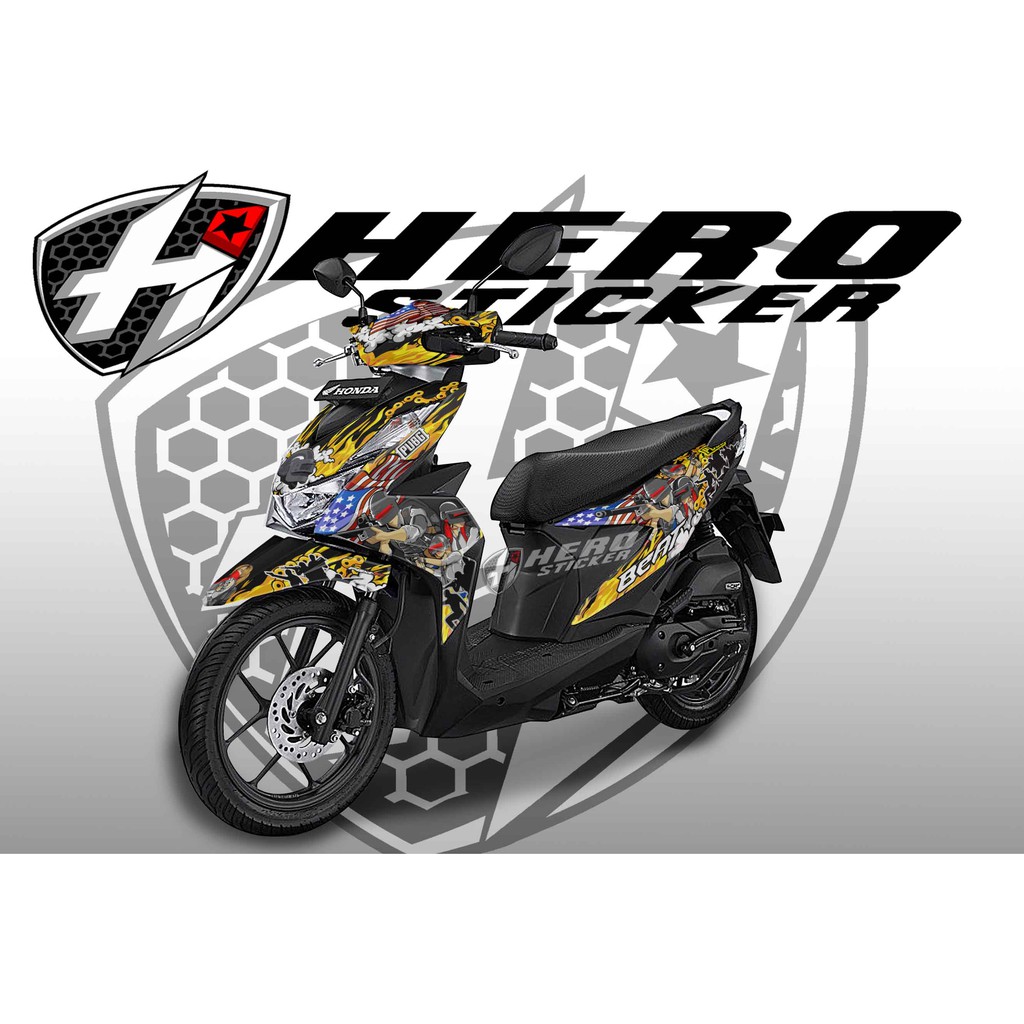 Decal Sticker Honda Beat Motif Pubg Striping Beat Pubg Shopee Indonesia