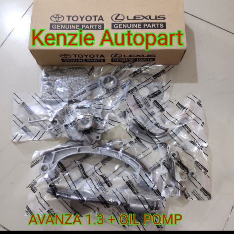 CHAIN SET RANTAI TIMING SET AVANZA 1.3 XENIA 1.3 + POMPA OLI ORIGINAL