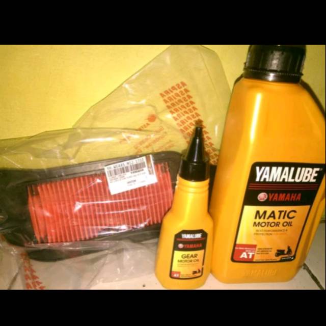 Paket filter udara mio J/soul gt 125 aspira + oli mesin Yamalube SAE 10-30W +,gardan yamalube 100ml
