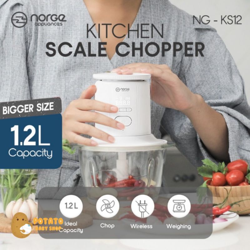 Norge - Kitchen Scale Chopper 1.2 L (Timbangan &amp; Gilingan)