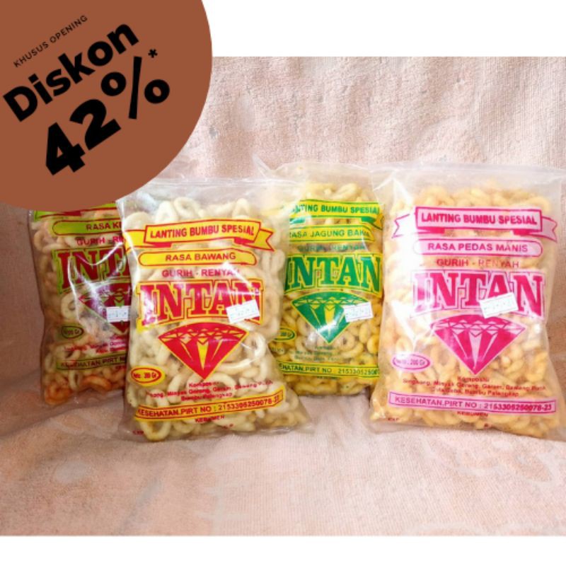 Lanting Kebumen Intan 200 gram .pedas manis/bawang/Jagung/keju