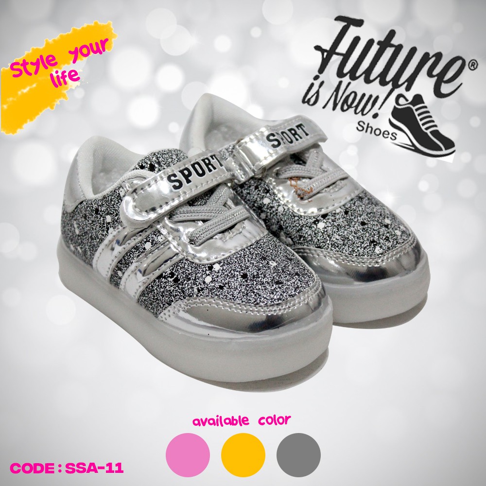 SSA-11 | SEPATU BLINK - Sepatu Anak Lampu LED - Sepatu Sekolah Nyala -  Import