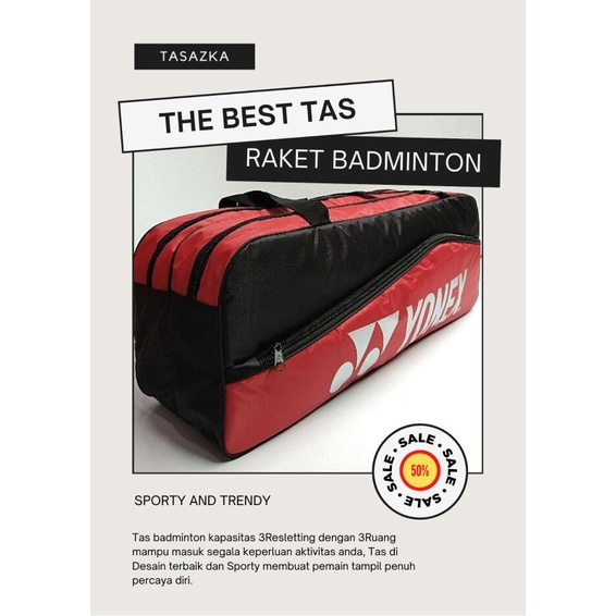 Tas Raket Badminton Alumunium Foil BONUS G.K SHUTTLECOCK | Tas Badminton YONEX Tour Edition Trandy