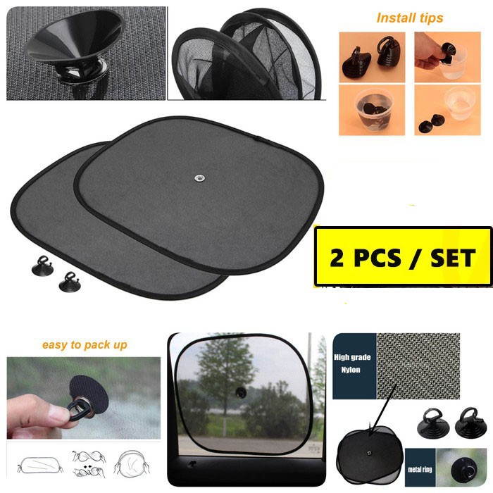 Trend-TABIR SURYA TIRAI MOBIL 2PCS / CAR SUN SHIELD / PELINDUNG KACA MOBIL