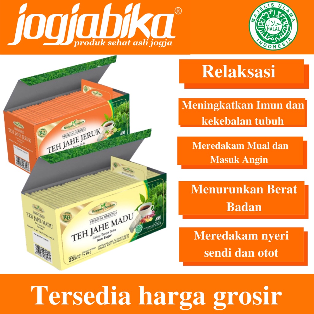 

Teh Herbal Tisane Jahe Jeruk Nipis Madu Serai Sereh Celup Rempah Bendoro 25 Tea Bags