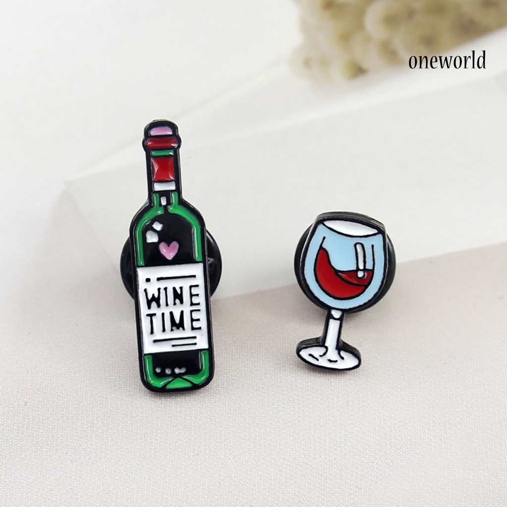 OW@ Brooch Pin Stylish Durable Wine Bottle Shape Brooch Pin Denim Jacket Badge Jewelry Scarf Bag Sweater Decor