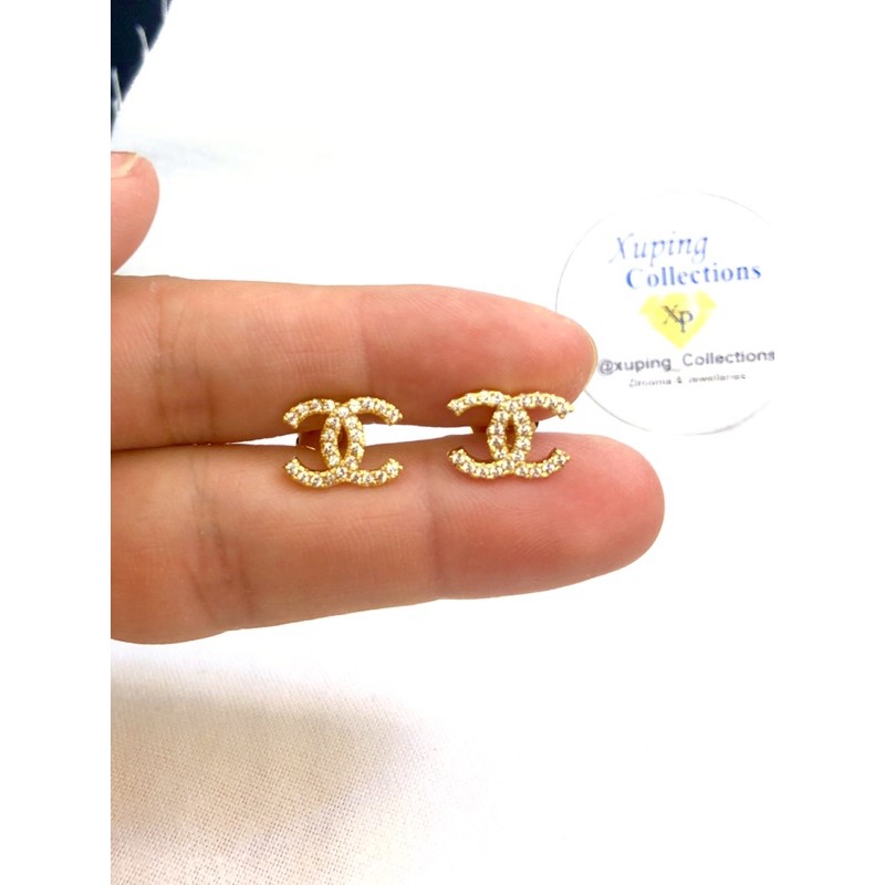 ANTING Giwang Titanium Gold Full Diamond Ternama Xuping Anti hitam Anti alergi anti karat